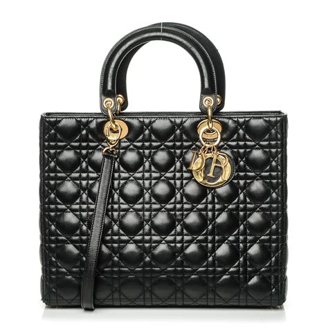 large lady dior bag fashionphile|Dior lambskin handbags.